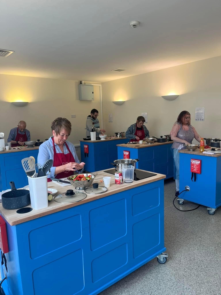 Some cooking class participants