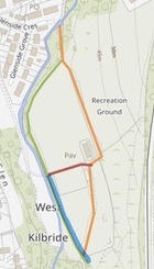 Location of path highlighted in blue