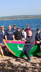 Some of the Foccrs members with our two skiffs, 'Thistle' and 'Saltire'