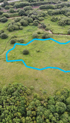 Ardeer Quarry Local Nature Reserve, with the proposed wetland outlined in blue.