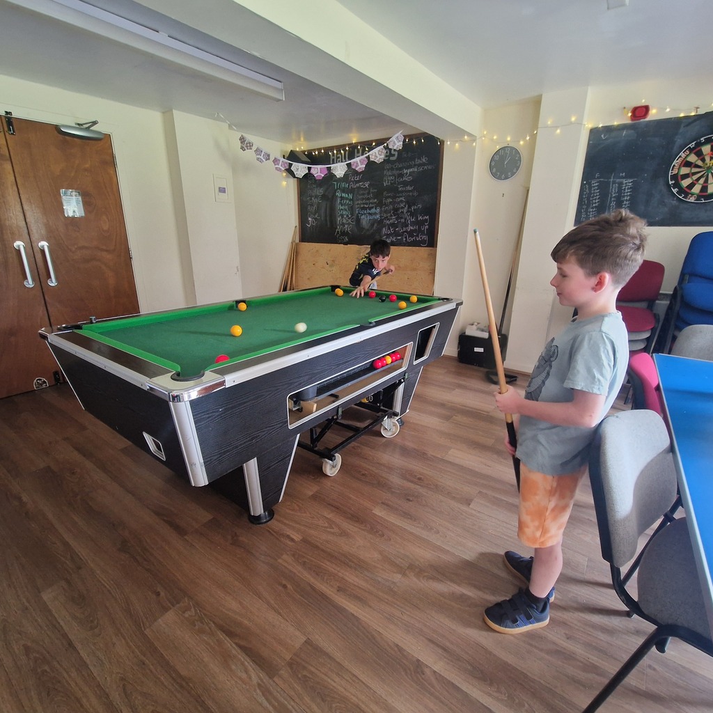 Saturday afternoon family game of pool.  